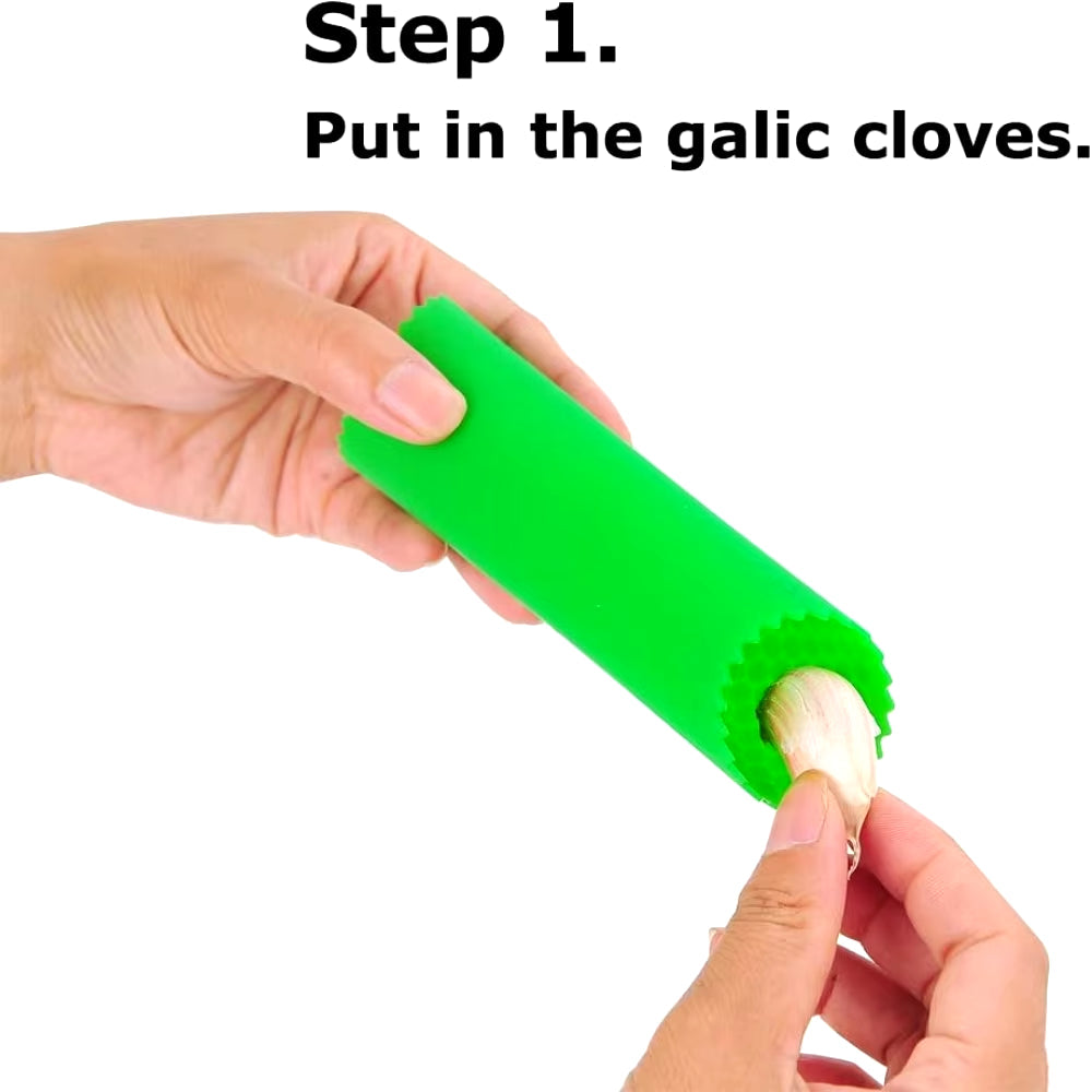 Garlic Peeler Skin Remover Roller Keeper,Easy Quick to Peeled Garlic Cloves with Silicone Tube Roller Garlic Peeling